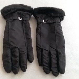 WEATHERPROOF SIZE MEDIUM BLACK FUR LINED GLOVES